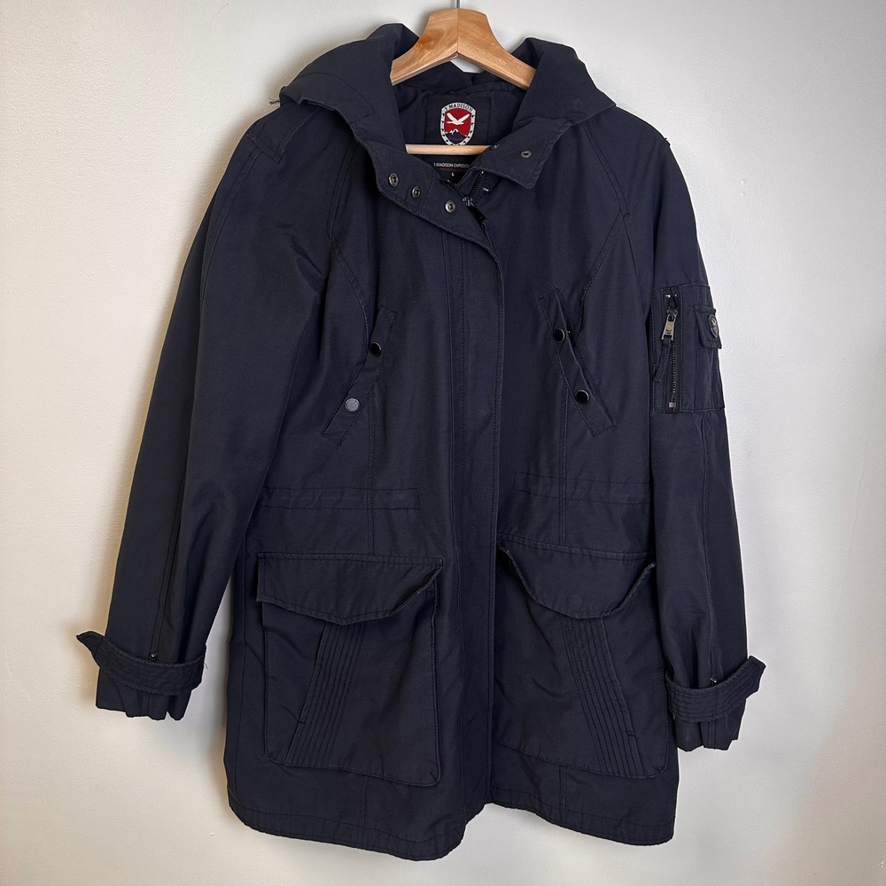 1 Madison Expedition‎ Heritage Coat Womens Large Hooded Anorak Down Details